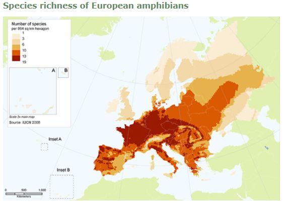 anfibi in europa mappa eu
