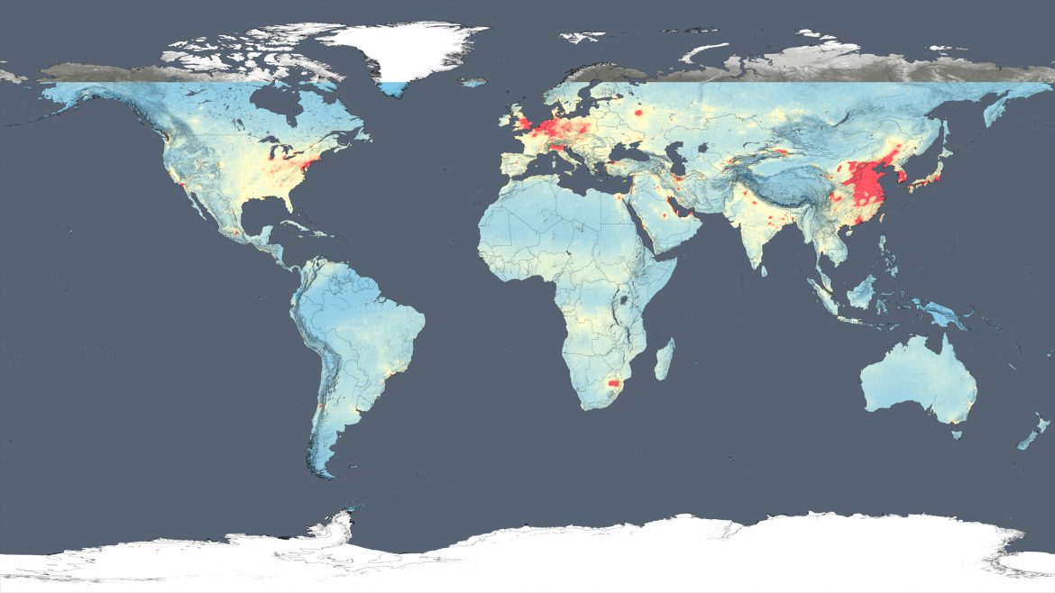 no2 qualità dell'aria mondo nasa