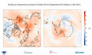 Anomalia temperature Artide e Antartide