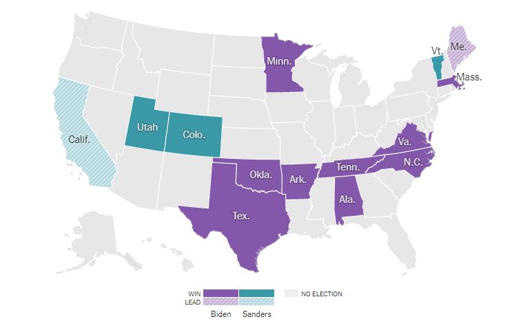 Biden super tuesday risultati USA