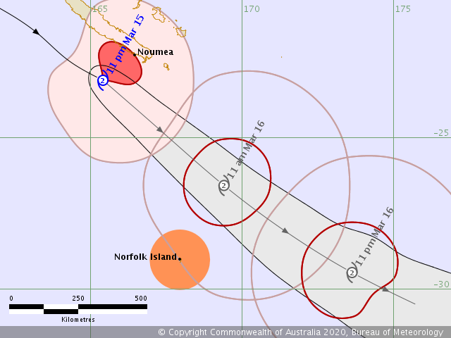 traiettoria ciclone Gretel Australia