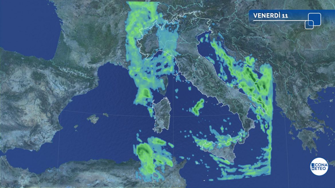 meteo venerdì