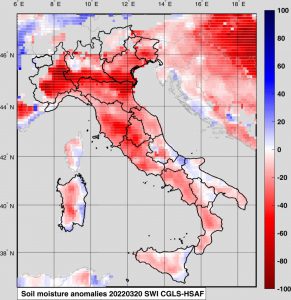 Siccità umidità suolo Italia