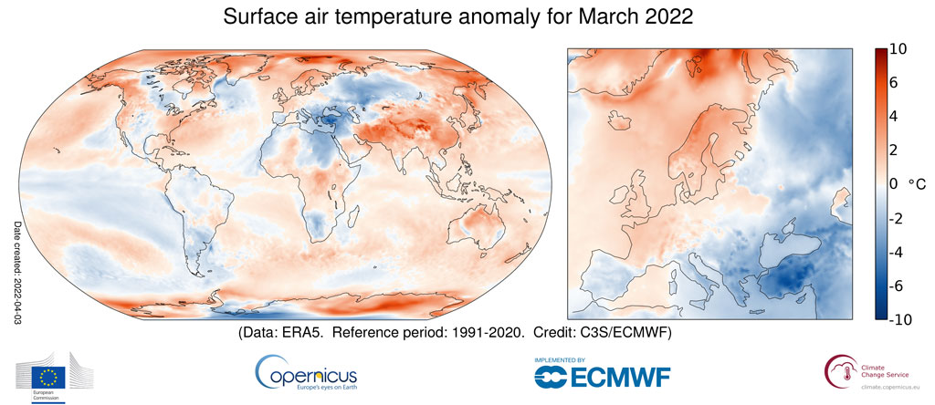 riscaldamento globale marzo 2022