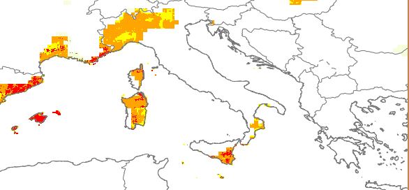 mappa siccità in Italia