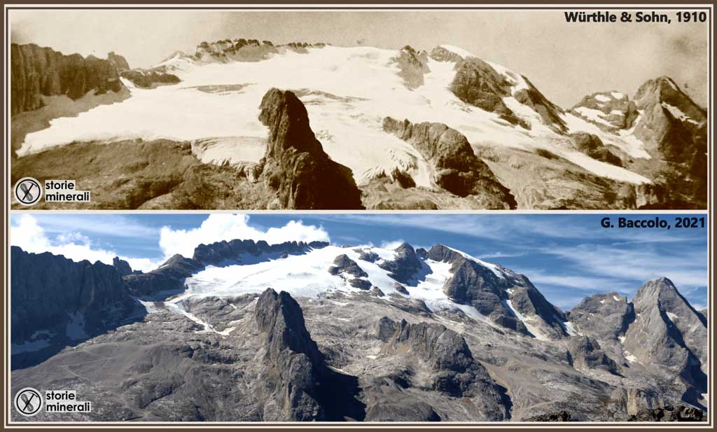 marmolada ghiacciaio prima e dopo