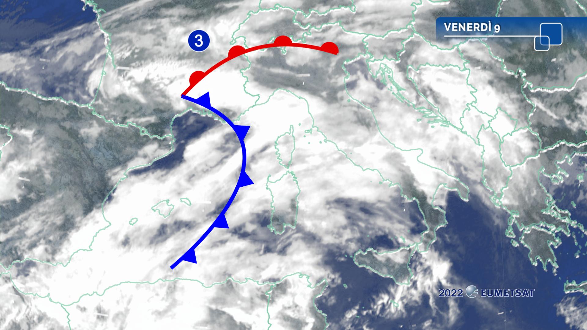 meteo venerdì 9 dicembre