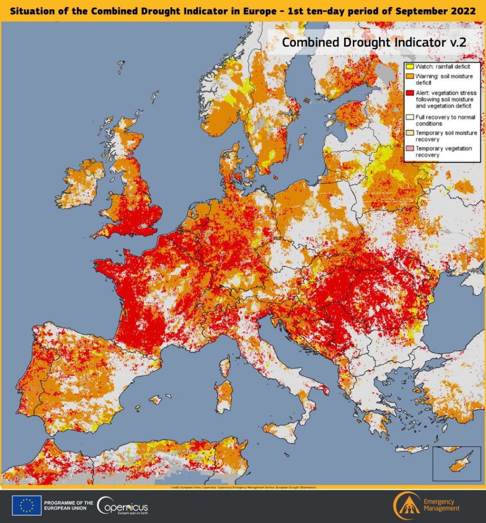 2022 siccità europa caldo