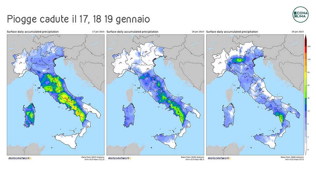 siccità piogge cadute a gennaio