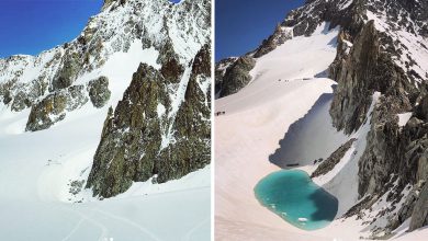 lago monte bianco ghiacciaio