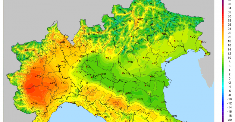 caldo record piemonte