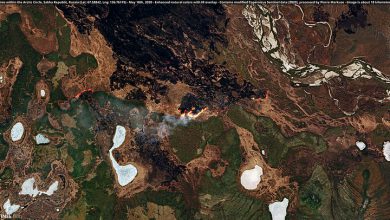 Incendi in Siberia. Foto Copernicus Sentinel del 18 maggio 2020, elaborata da Pierre Markuse