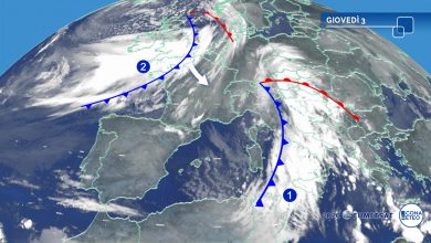 meteo giovedì 3 dicembre