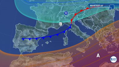 piogge/caldo martedì