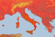 Mappa temperature massime e ondate di caldo il giorno 11 agosto 2021. Fonte European Drought Observatory (JRC-EC)
