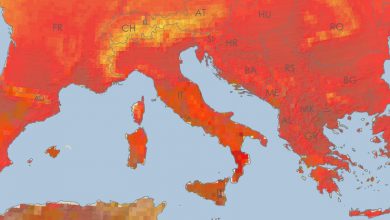 Mappa temperature massime e ondate di caldo il giorno 11 agosto 2021. Fonte European Drought Observatory (JRC-EC)