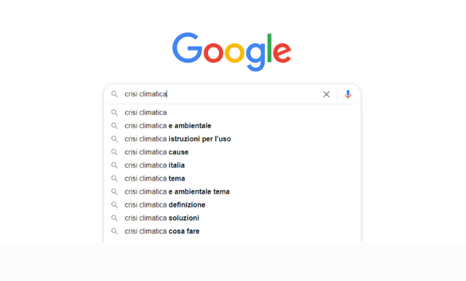 crisi climatica ricerche online pubblicità google