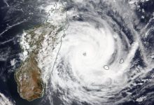 Ciclone Batsirai dal satellite NOAA-20 VIIRS