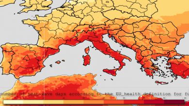 Numero di giornate con ondate di caldo stimato per il 2071-2100 nello scenario climatico RPC4.5