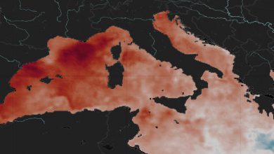 mediterraneo caldo piogge