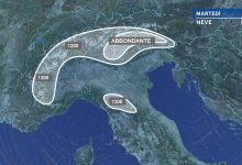 meteo neve martedì