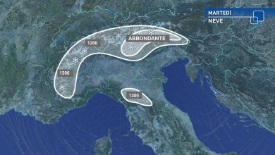 meteo neve martedì
