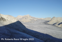 ghiacciaio adamello nel luglio 2022