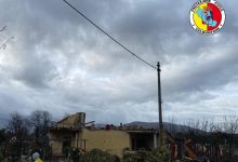 Casa con attico asportato a Valmontone (RM), fonte Protezione Civile Valmontone