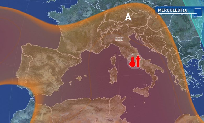 meteo anticiclone mercoledì