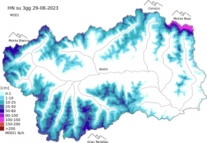 Neve fresca caduta in Valle d'aosta (precipitazioni)